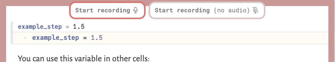 Screenshot of the two record buttons